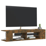 TV Cabinet with LED Lights Smoked Oak 135x39x30 cm 815693