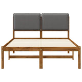 Bed Frame with Upholstered Headboard Natural and Light Grey 3425329