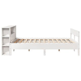 Bookcase Bed without Mattress White 135x190 cm Double Solid Wood Pine 3322958