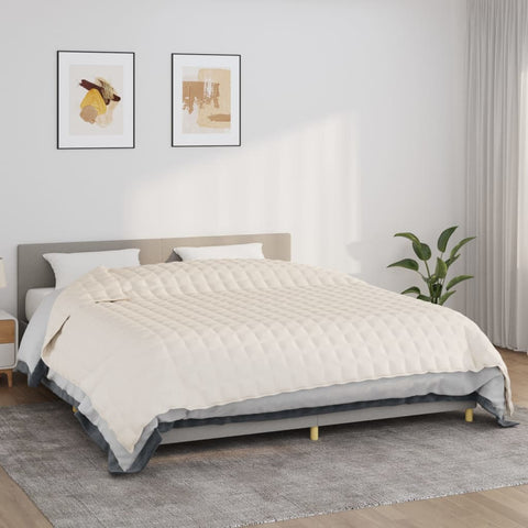 ZNTS Weighted Blanket Light Cream 220x260 cm 11 kg Fabric 350766