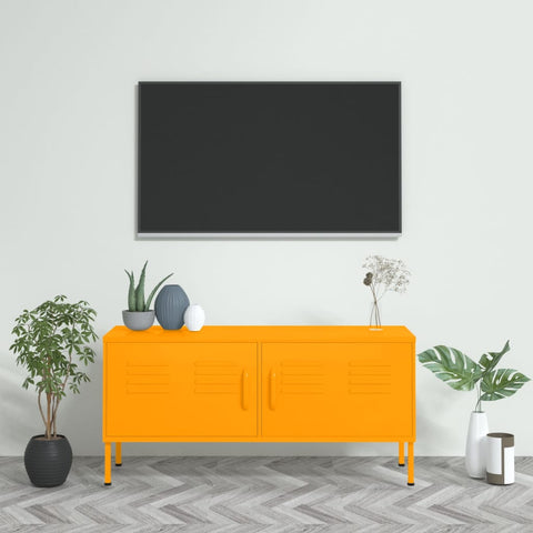 TV Cabinet Mustard Yellow 105x35x50 cm Steel 336227