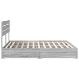 Storage Bed Grey Sonoma 180 x 200 cm Engineered Wood 3411553