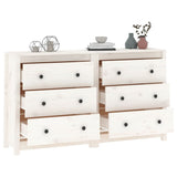 Sideboard White 140x35x80 cm Solid Wood Pine 3114080