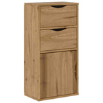 ZNTS Side Cabinet with Drawers ODDA 40x24x79 cm Solid Wood Pine 4103597