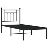Bed Frame Black Powder-Coated Steel Small Single Bed Frame 353527