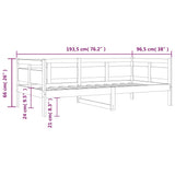 Day Bed without Mattress White Solid Wood Pine 90x190 cm Single 820308
