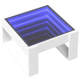 Coffee Table with Infinity LED White 50x53x30 cm 847623