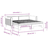 Daybed with Trundle and Mattresses Light Grey 90x190 cm Velvet 3197863