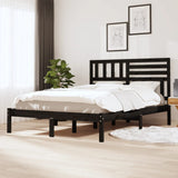 Bed Frame without Mattress Black Solid Wood Pine 140x190 cm 3101007