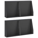 Retaining Wall 4 pcs 40 x 12 x 50 cm Steel Black 3449065