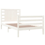 ZNTS Bed Frame without Mattress White 90x200 cm Solid Wood Pine 3104269