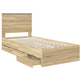 Bed Frame with Drawer Sonoma Oak 90 x 200 cm Engineer Wood 3411154
