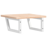 Basin Shelf Wall Mounted Steel and Solid Wood Oak 3302382