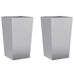 ZNTS Garden Planters 45x45x75 cm 2 pcs Galvanised Steel 851105