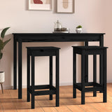 Bar Chairs 2 pcs Black 40x40x78 cm Solid Wood Pine 822141