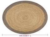 Handmade Rug Jute with Grey Border 150 cm 133676