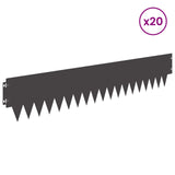 Lawn Edging 20 pcs 103 x 20 cm metal Black 8008267
