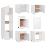 7 Piece Kitchen Cabinet Set Lyon White Engineered Wood 3067623