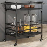 Kitchen Trolley Black 82x40x78.5 cm Engineered Wood 842361