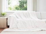 Throw Blankets 6 pcs White 240 x 220 cm Fleece 42016891