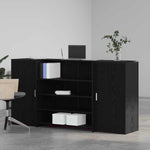 Reception Desk Black Oak 200x50x103.5 cm Engineered Wood 3324179