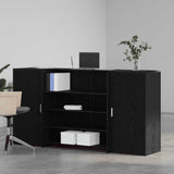 Reception Desk Black Oak 200x50x103.5 cm Engineered Wood 3324179