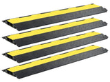 Cable Protector Ramps 4 pcs 2 Channels Rubber 101.5 cm 142835