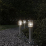 ZNTS Outdoor Floor Lamps 3pcs Silver 60 cm Stainless Steel 4006358