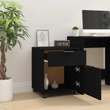 Mobile File Cabinet with Wheels Black 45x38x54cm Engineered Wood 811521