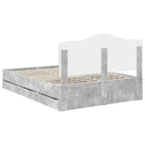 Bed Frame with Drawer Concrete Grey 150 x 200 cm Engineer Wood 3413404