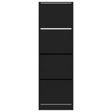 Shoe Cabinet with 4 Flip-Drawers Black 60x34x187.5 cm 3214372