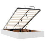Ottoman Bed Frame without Mattress White Double Faux Leather 3310830