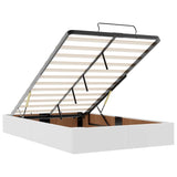 Ottoman Bed Frame without Mattress White Double Faux Leather 3310830