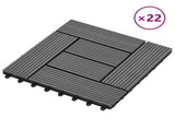Decking Tile 22 pcs Grey 30 x 30 cm WPC 3444830