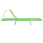 ZNTS Folding Sun Loungers 2 pcs Steel and Fabric Green 310343