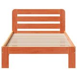 Bed Frame without Mattress Wax Brown 90x190 cm Single Solid Wood Pine 855569