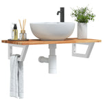 Basin Shelf Wall Mounted Steel and Solid Wood Acacia 3302715