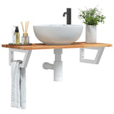 Basin Shelf Wall Mounted Steel and Solid Wood Acacia 3302715