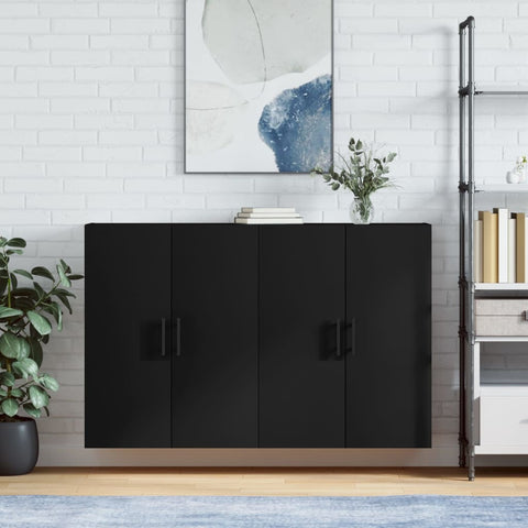 Wall Mounted Cabinets 2 pcs Black 69.5x34x90 cm 3195644