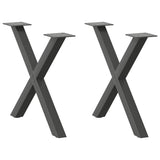 Coffee Table Legs X-Shaped 2 pcs Anthracite 60x cm Steel 4012902