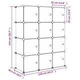 Cube Storage Cabinet for Kids with 12 Cubes Blue PP 340580