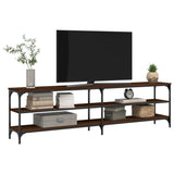 TV Cabinet Brown Oak 180x30x50 cm Engineered Wood and Metal 826758