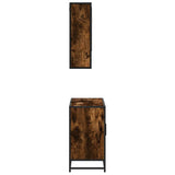 2 Piece Bathroom Furniture Set Smoked Oak Engineered Wood 3300922