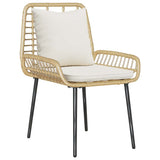 Garden Furniture Set 4 pcs Black and Cream Poly Rattan 3379043