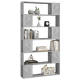 Book Cabinet Room Divider Concrete Grey 100x24x188 cm 3082075