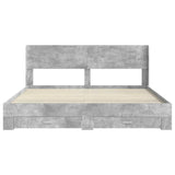 Bed Frame with Storage and Headboard Concrete Grey 3414434