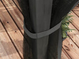 3 x 4m Aluminium Frame Pergola, with Retractable Roof - Dark Grey T3398P317621