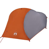 Camping Tent Dome 4-Person Grey and Orange Waterproof 94729