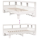 Bookcase Bed without Mattress White 90x190cm Solid Wood Pine 3324560