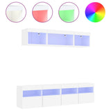 5 Piece TV Wall Units with LED White Engineered Wood 3216718